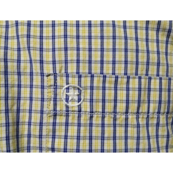 Converse One Star Long Sleeve Button Up Blue/Yellow Checked Men’s 2XL EUC - Picture 5 of 7